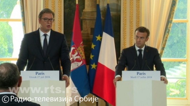 Vučić u Parizu: Podrška Makrona za pronalaženje kompromisnog rešenja sa Albancima