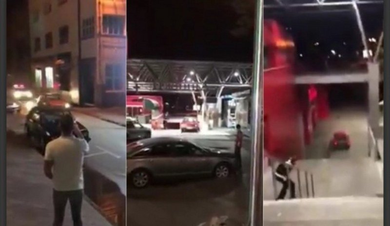 Banja Luka - Bježeći od policije, vozač autom sišao niz stepenice! (Video)