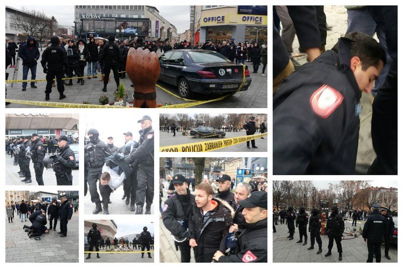 Banja Luka - Mučne scene na Davidovom trgu, policija razbija demonstracije, ima povrijeđenih (Video)