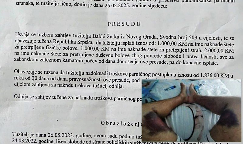 Borislav Radovanović - Analiza presude: Republika Srpska plaća odštete policijske brutalnosti