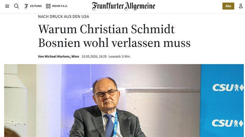 Ostavka Kristijana Šmita potvrđena i njemačkim medijima