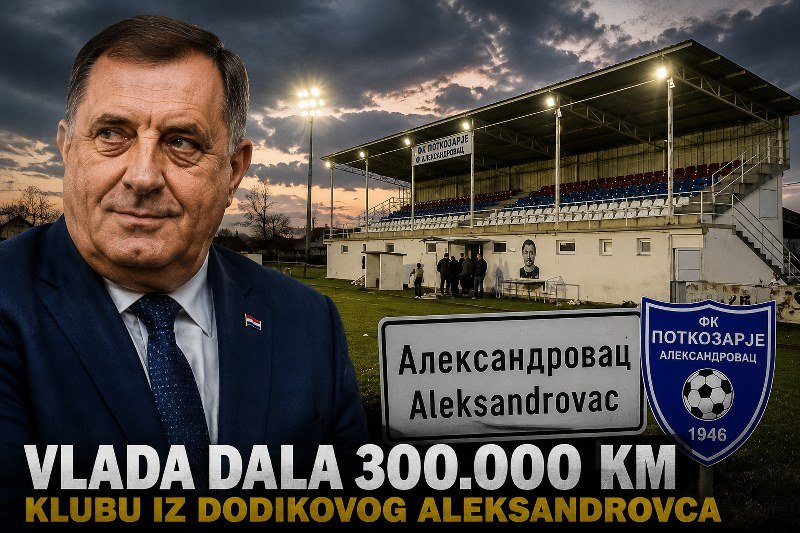 Fudbalskom klubu na čijem čelu je vozač Milorada Dodika od Vlade 300 000 KM! Srpska su moji prijatelji
