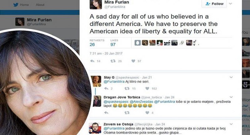Miru Furlan napali na Tviteru: Šutjela si kada je tvoj Obama bombardirao pola svijeta...